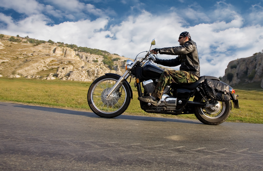 biker on an alpine route