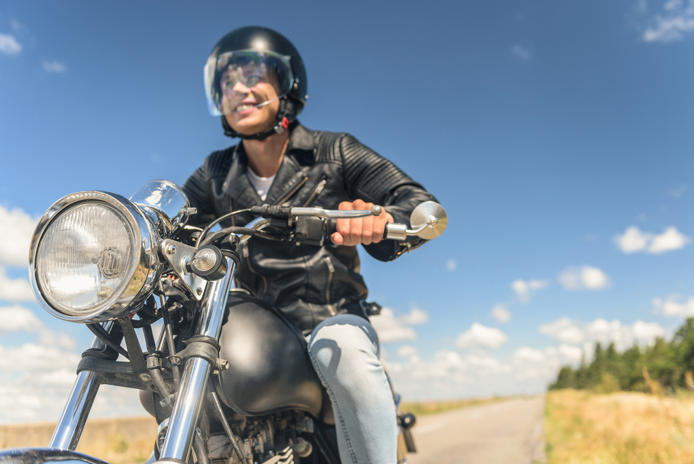 motorcyclist on the open road