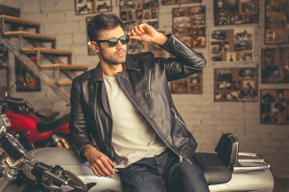 guy in a motorcycle jacket