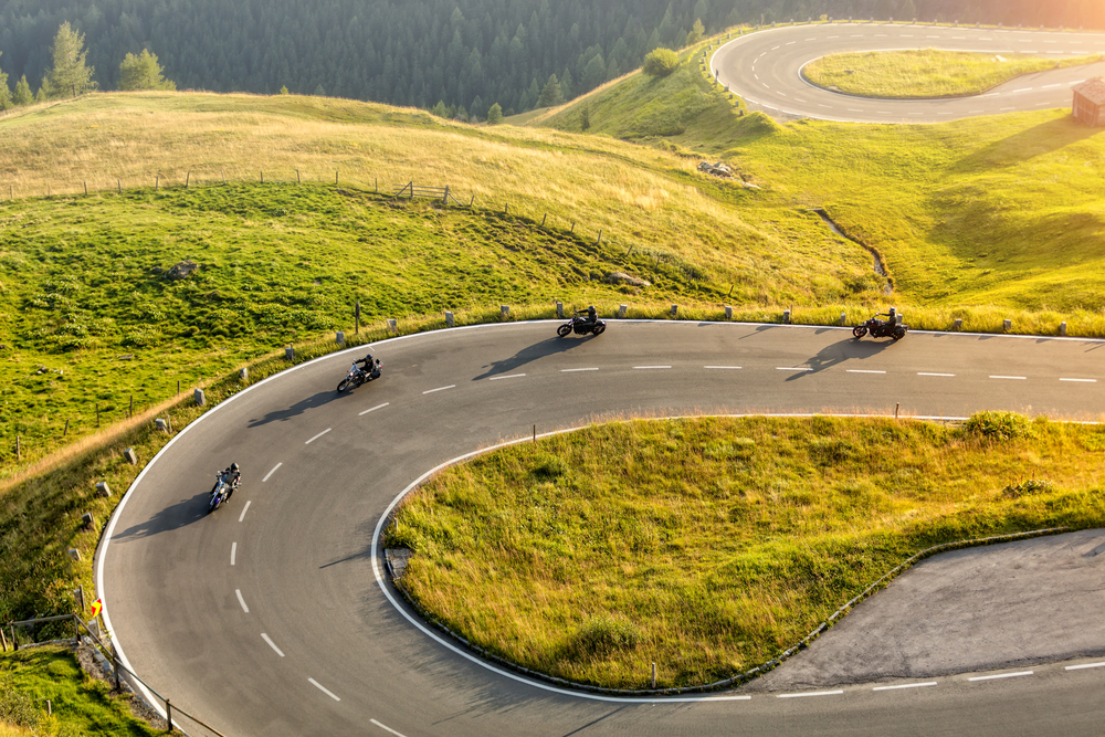 group of motorcyclists on the highway